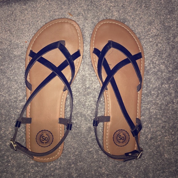SO Shoes - Black & tan sandals